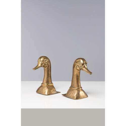 Art deco brass duck bookends, €35