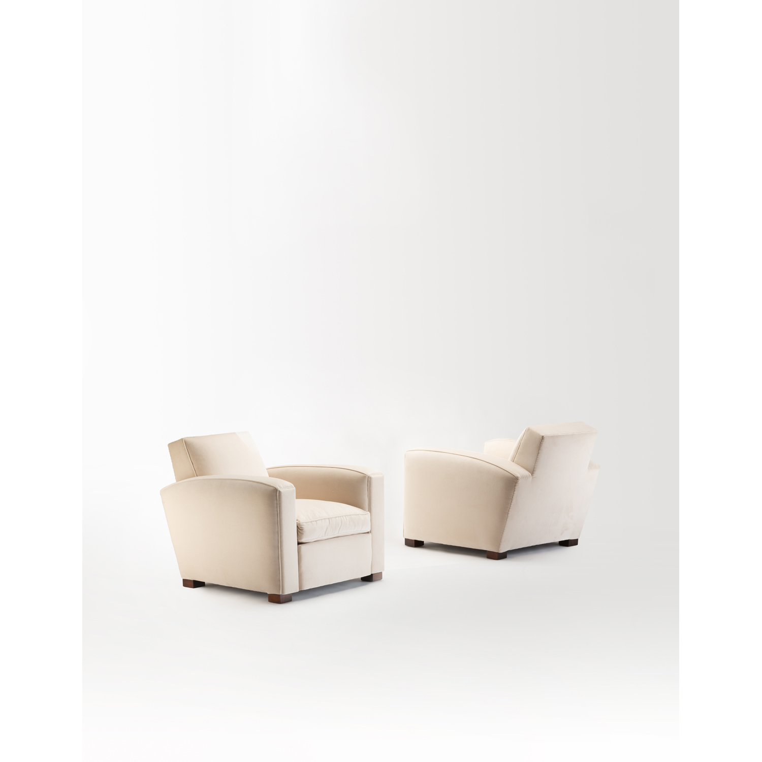 Jacques Adnet (1900-1984) Pair of Club armchairs
